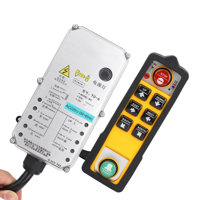 Takelbediening Enkelhandig Industrieel 3-Proof Elektrische Takel Afstandsbediening YU6AC220V