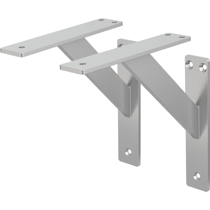 ML-Design 2 stuks plankdrager 180x180 mm, zilver, aluminium, zwevende plankdrager, plankdrager, wanddrager voor plankdrager, plankdrager voor wandmontage, wandplankdrager plankdrager