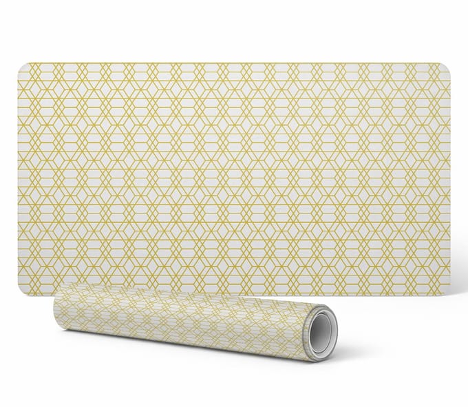 Moderne vinyl toetsenbordmat met geometrisch ruitpatroon, 120x60 cm