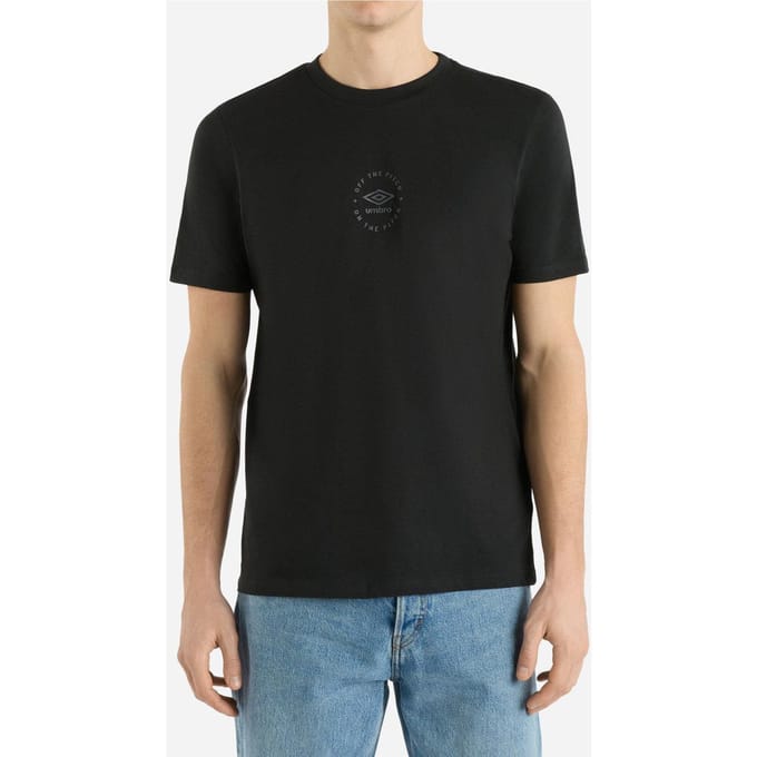 Umbro Heren Relaxed Fit T-shirt (Zwart)