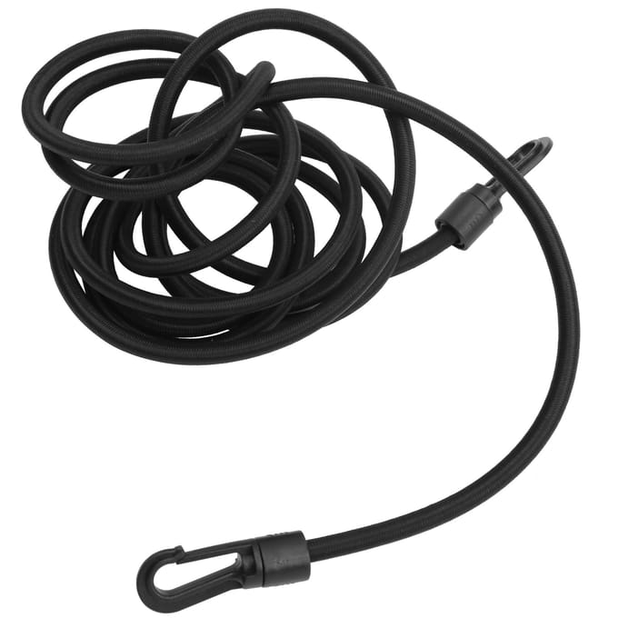 Corde Élastique Kayak Latex Corde Bungee Canoë Accessoire Bateau Léger avec Crochets 6mm x 2.5m black
