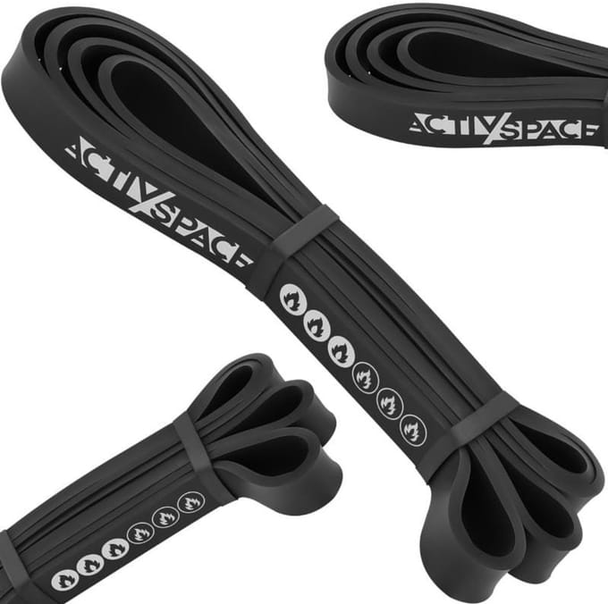 ACTIV SPACE - Power Band - Zwarte Latex Weerstandsband - 208cm
