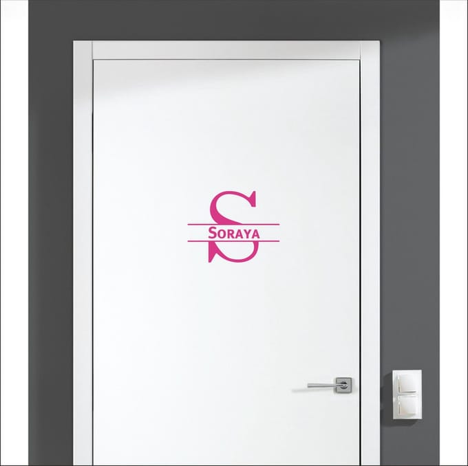 Deursticker Met Naam -  Soraya - Roze