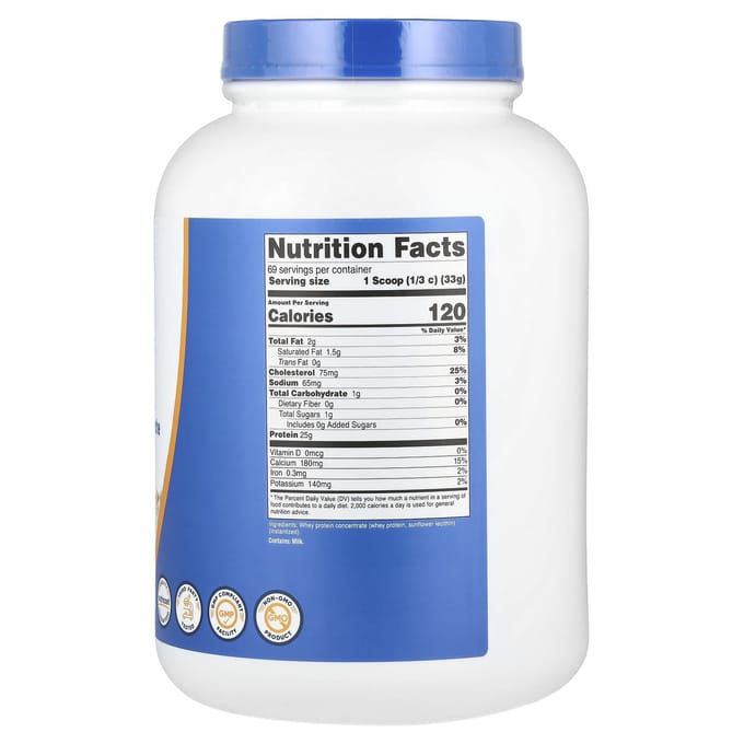 Nutricost, Wei-eiwitconcentraat, Ongezoet, 5 lbs (2,268 g)