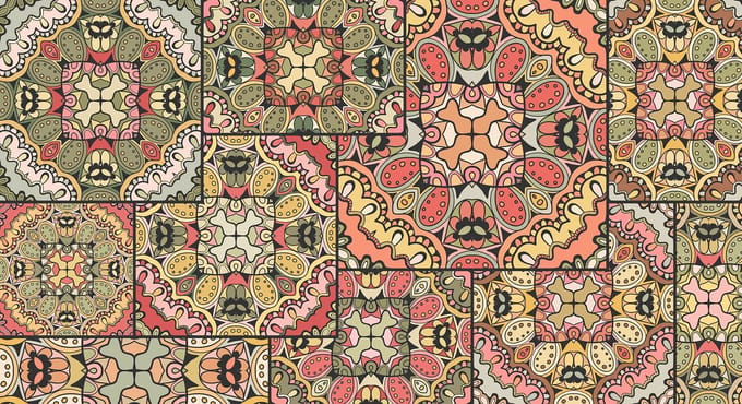 Vinyl | Vloerkleed vinyl | Vintage patch | 95x145 cm