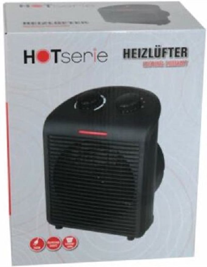 Hotserie Ventilatorkachel 2000W - 2 Warmtestanden - Zwart