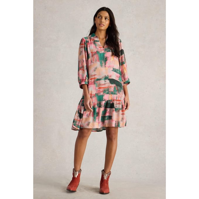 White Stuff Harpreet Dress Pink Multi Taglia: 18 REGULAR | Abiti in T-Shirt Outlet | Donna | Rosa
