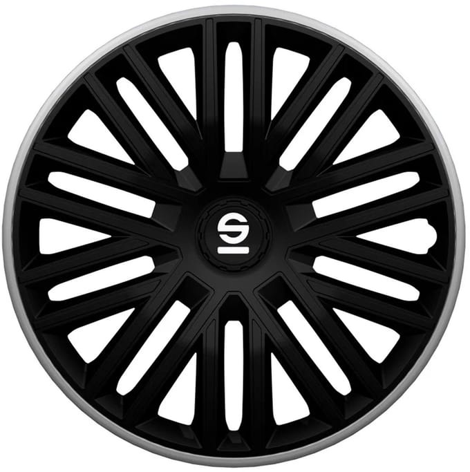 Sparco Wieldoppen Bergamo 14 inch Zwart Grijs - 4 stuks