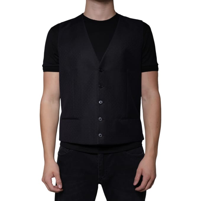 Zwart Vest Klassieke Pasvorm