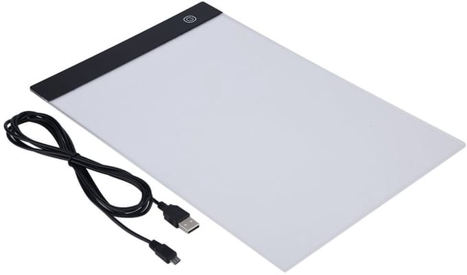 Dailygoods - Led-lichtpad - Draagbare lichttafel - Dimbaar en A4 formaat - Ideaal voor tekenen en schetsen - Hoge lichtdoorlatendheid - Oogbescherming...