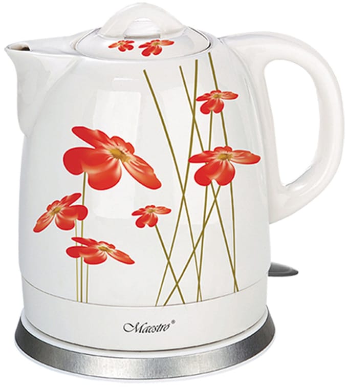 Feel Maestro MR-066-RED FLOWERS waterkoker 1,5 l 1200 W Rood, Wit