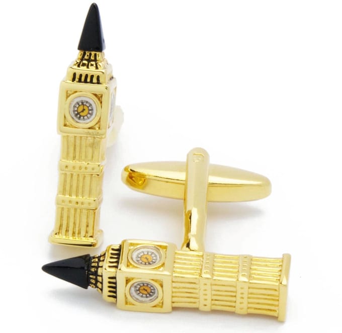 Manchetknopen - Big Ben Gebouw Toren Goudkleurig