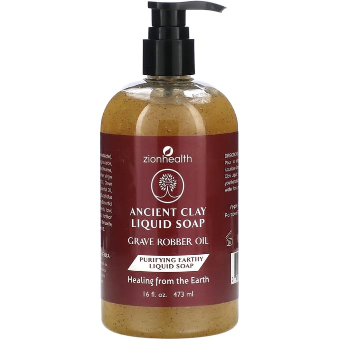 Ancient Clay Vloeibare Zeep, Grave Strength Olie, 473 ml(16 fl oz) brown