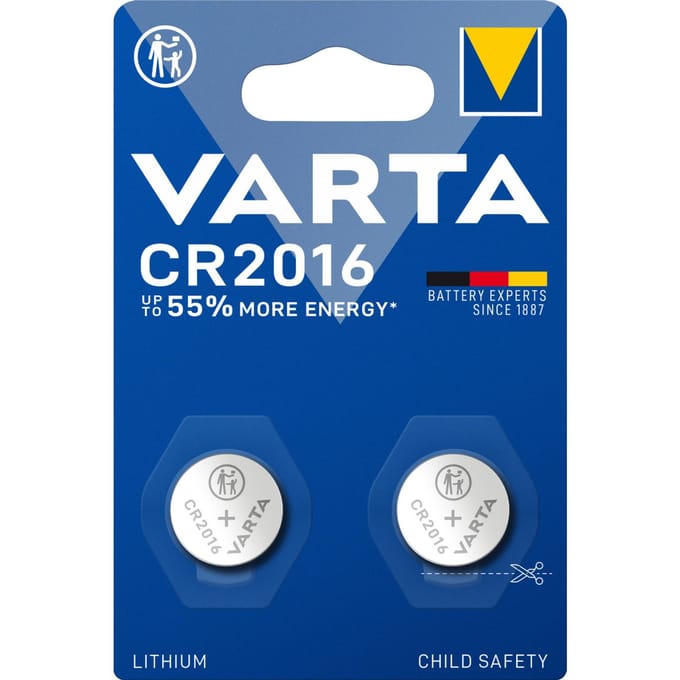 Varta CR2016 Lithium knoopcel-batterij / 2 stuks