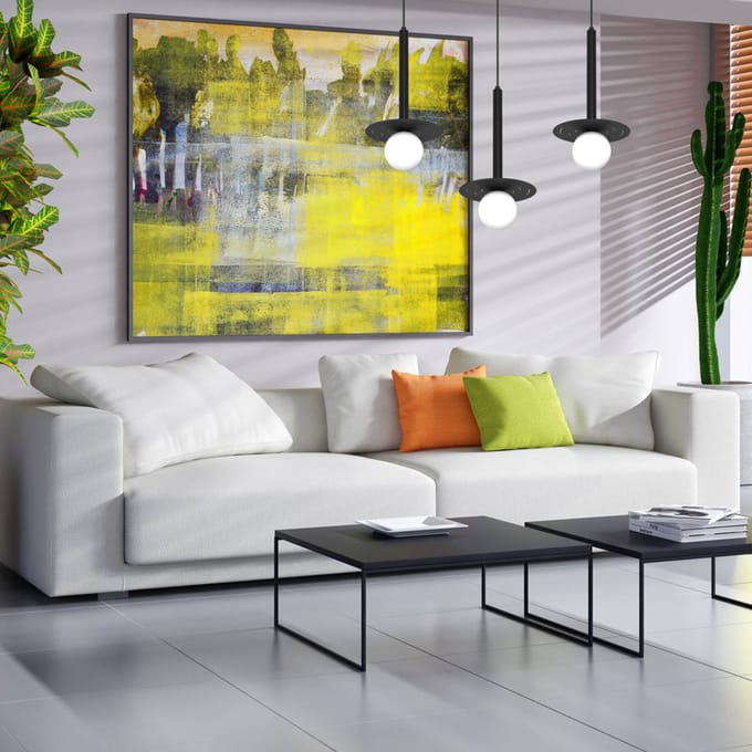 Eko-Light Hanglamp Futura, zwart/wit, 3-lamps