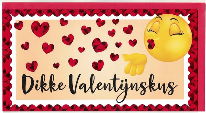 Wenskaart - Kaart - Valentijn - Dikke Valentijnskus