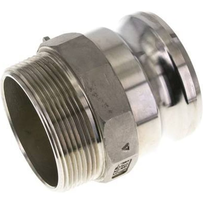 Camlock DN 75 (3'') Koppeling Rvs3'' NPT buitendraad Type F MIL-C-27487