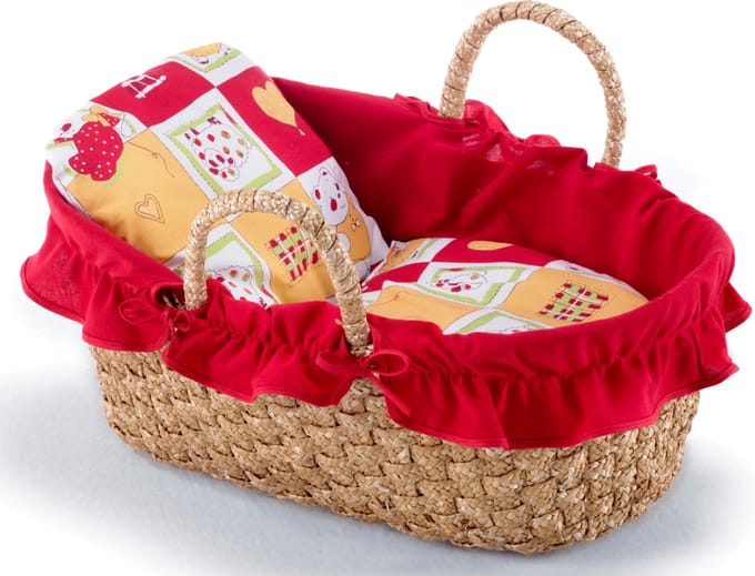 Bayer Chic 2000 - Gevlochten poppen draagmand rood