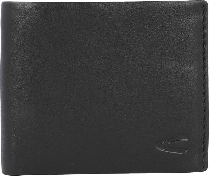 camel active Leren Portemonnee Atlanta 4 CC + Coin Wallet Black Zwart