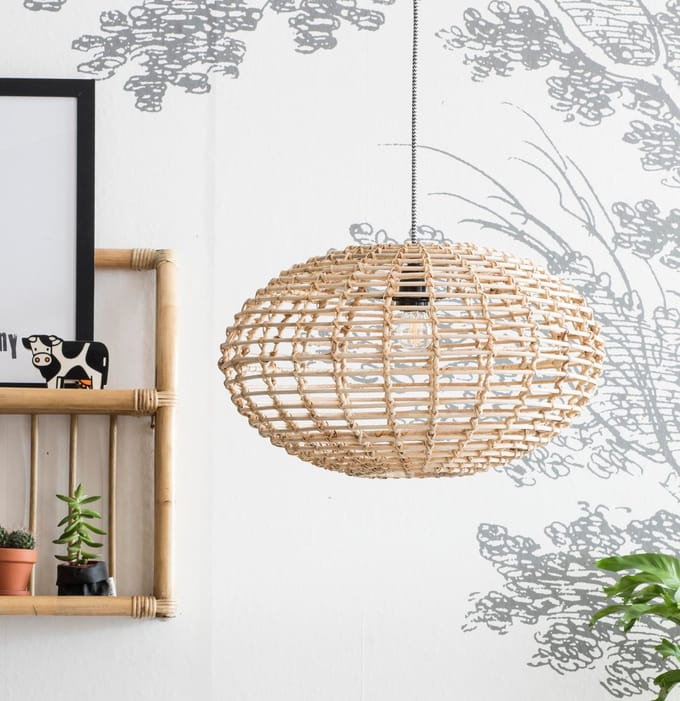 Kidsdepot Pumpkin Hanglamp - Rotan - Natural - E27 - Ø 45cm