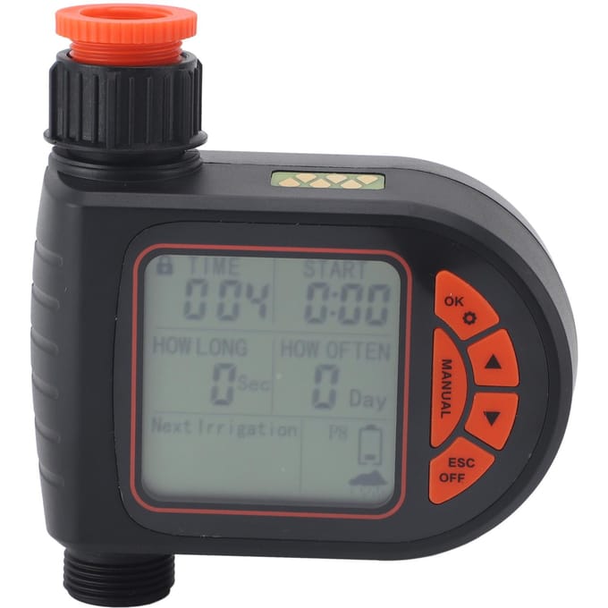 G3/4 naar G1/2 Binnendraad Automatische Bewateringstimer LCD-scherm Programmeerbaar Waterdicht Bewatering gray
