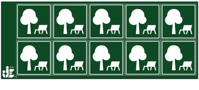 Recreatiepark sticker | 5 x 5 cm - 10 stuks per vel