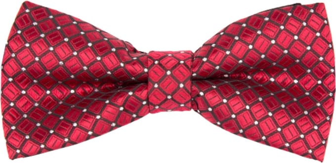 Fako Fashion® - Vlinderstrik - Vlinderdas - Deluxe - 12cm - Rood Met Blokjes