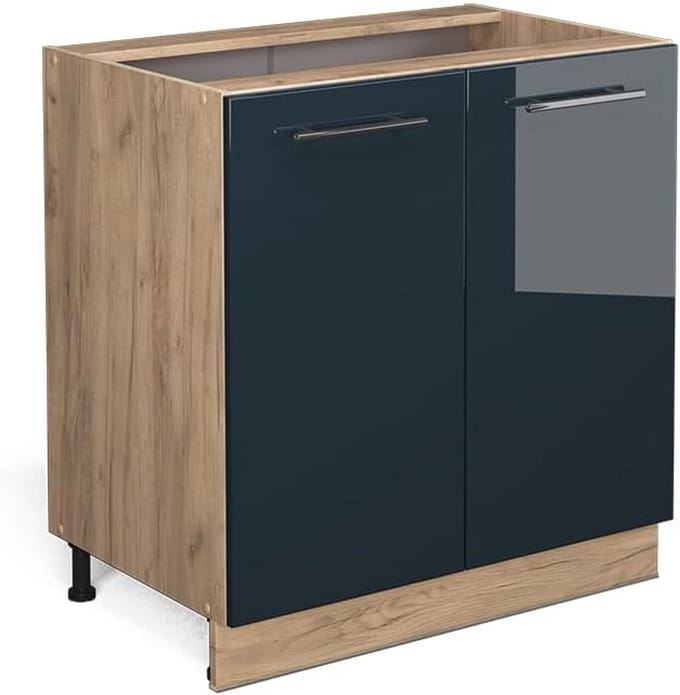 Keukenonderkast Hoogglans Donkerblauw 80 cm Zonder Werkblad