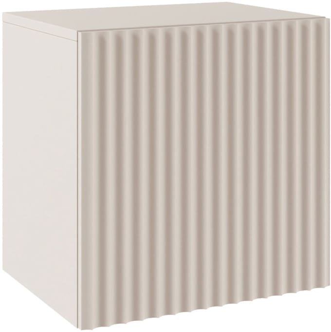 Selsey Sunds – Nachtkastje met geribbelde lamellenfront, 1-deurs, kasjmierbeige, 50 cm