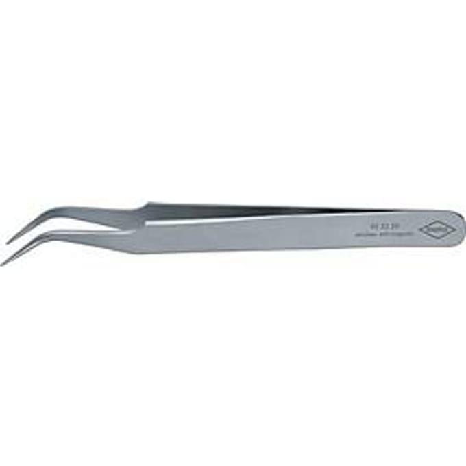 Precisie-pincet L.120 mm, 45 graden, gebogen, roestvrij staal, antimagnetisch KNI