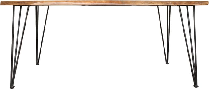 OHNO - Lesnar Eettafel - Hout - Boomstamblad - Zwart Metalen Poten