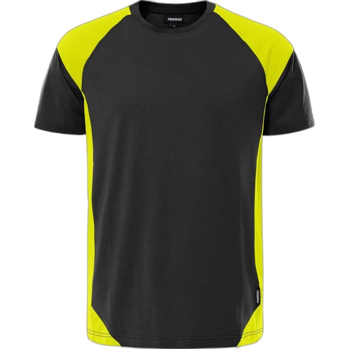 Fristads Heavy T-shirt 7046 GTM - Zwart/hi-vis geel - XL