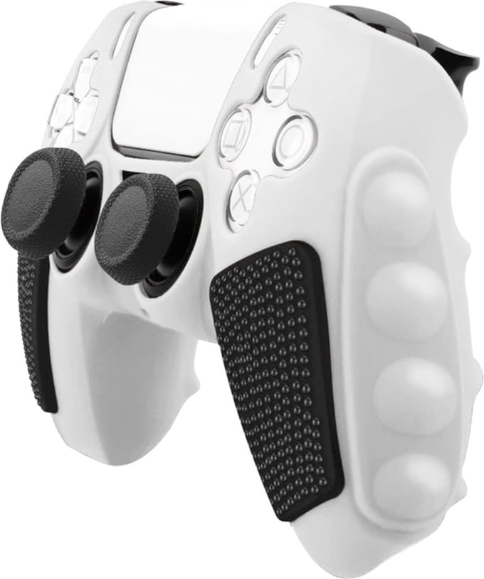 Grip Silicone Hoes / Skin geschikt voor Playstation 5 PS5 DualSense Controller - Wit - V3