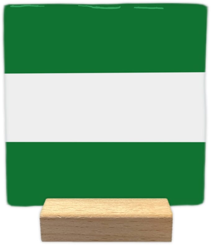 Rotterdam - Keramische decoratie tegel - incl. houten presenteerblok
