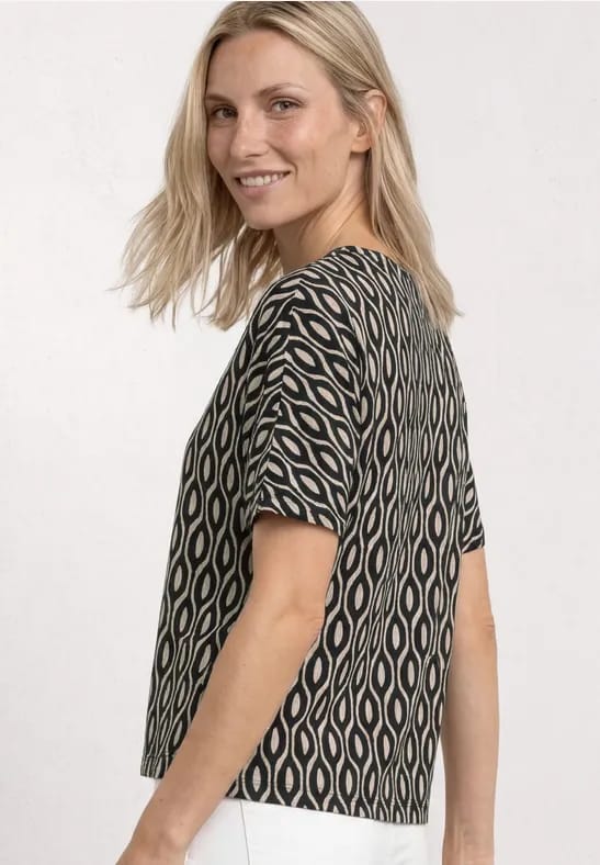 Shirt met korte mouwen, ronde hals en print