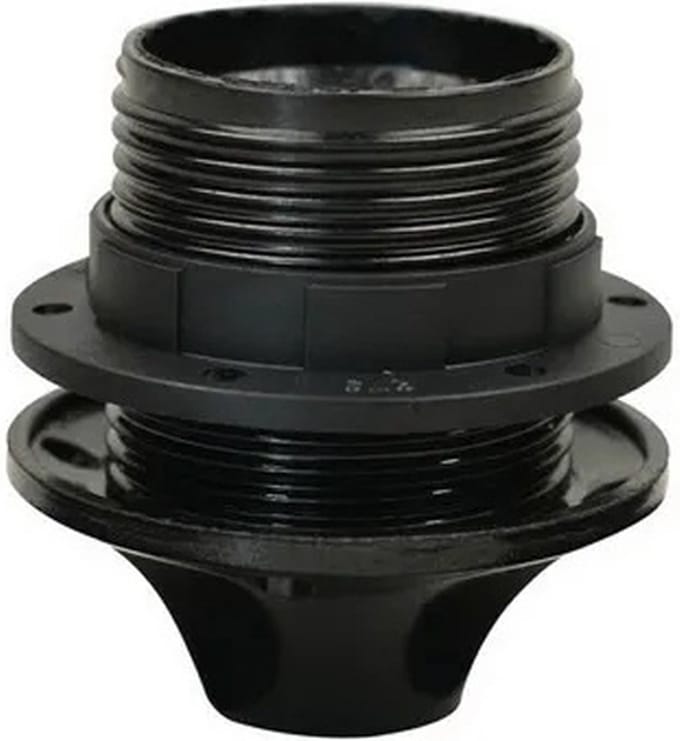 EDM Lamphouder met Kraag + Ring - E27 - Zwart