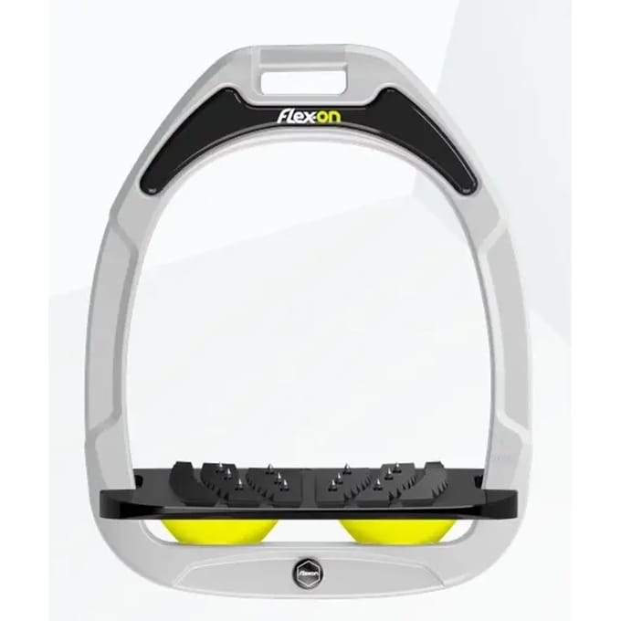 Ultra Grip Inclinatieve Stijgbeugels Wit/Zwart/Geel Flex-On Green Composite