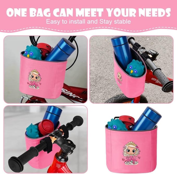 Stuurtas voor kinderen met reflecterende strip - Roze - Fietsaccessoire voor kinderen