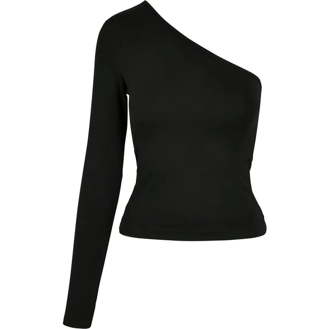 Urban Classics Asymmetric Longsleeve Dames Top - zwart - M