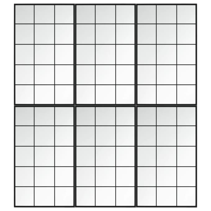 Vidaxl Lustra Ścienne, 6 Pièces, Cadre Noir, 100 X 60 Cm, Métal