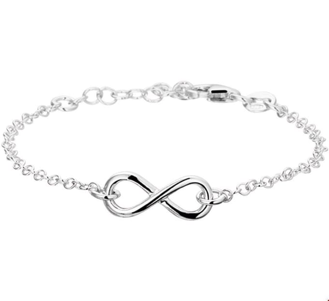 armband infinity 17 + 2 cm zilver gerhodineerd 1318800