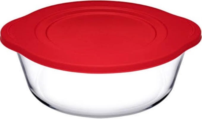 Pasabahce Borcam – ovenschaal – 59123 – borosilicaat hittebestendig – rood – 1450 ml