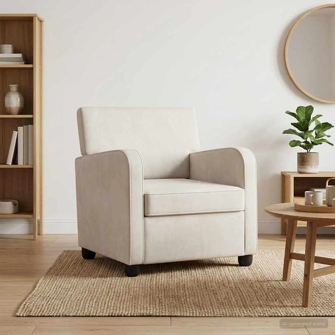vidaXL - Fauteuil - Crèmekleurig - fluweel