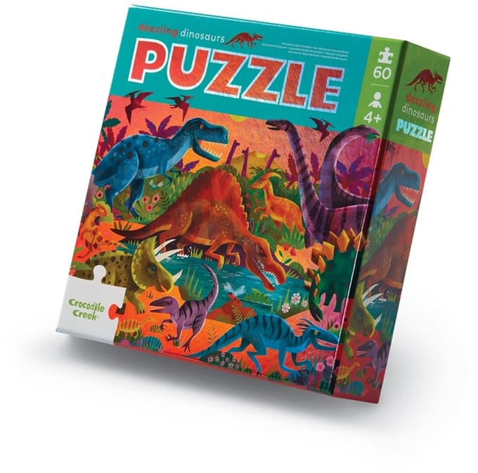 Crocodile Creek Foliepuzzel Dazzling Dinosaurs - 60 stukjes