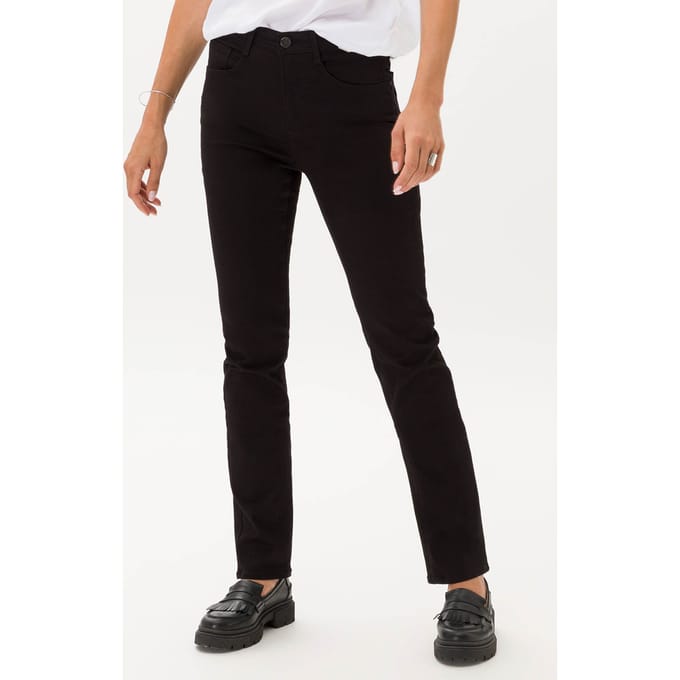 Brax Dames Jeans  Style CAROLA CLEAN PERMA BLACK, denim perma zwart, maat 36