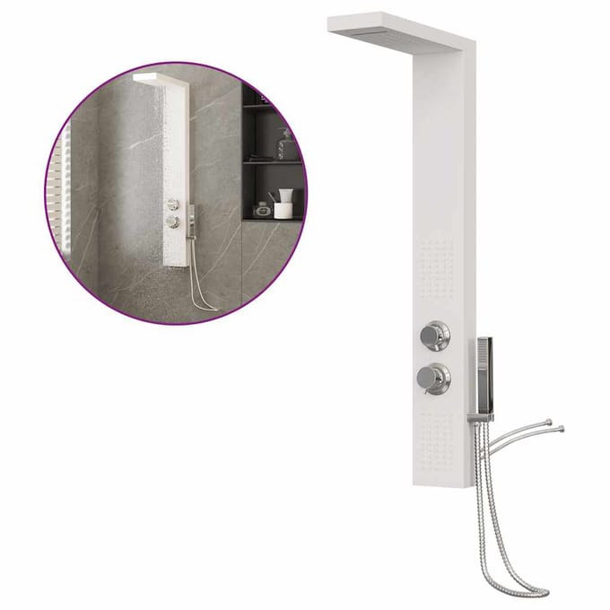 vidaXL - Douchepaneelsysteem - aluminium - wit