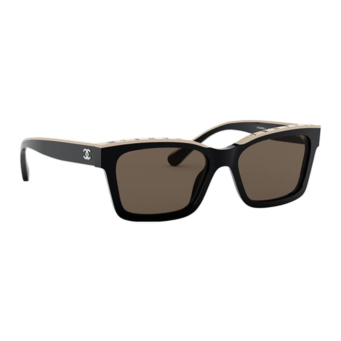 Chanel Modieuze Trendy Rechthoekige Zonnebril Dames zonnebril CH5417C5343 Basic Packaging-Eyeglass Case+Box,54mm,Brown