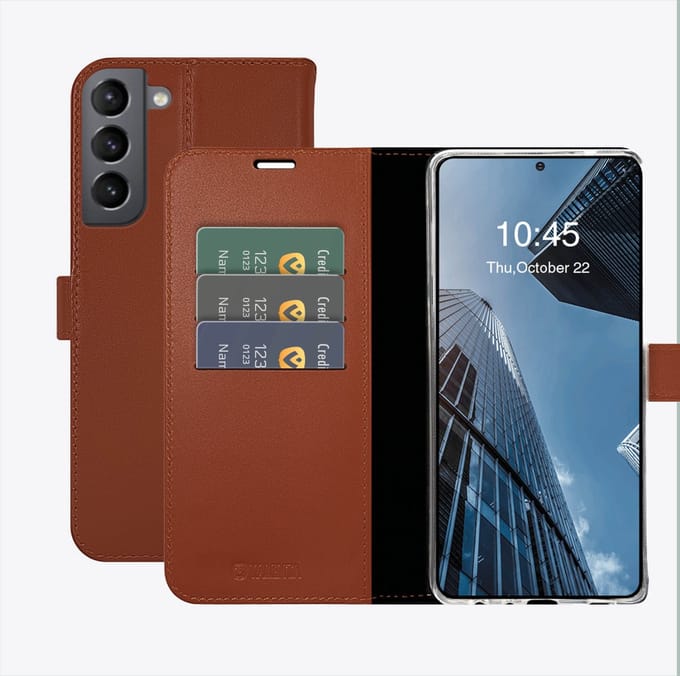 Valenta - Book Case - Samsung Galaxy S22 Plus - Bruin - Leer