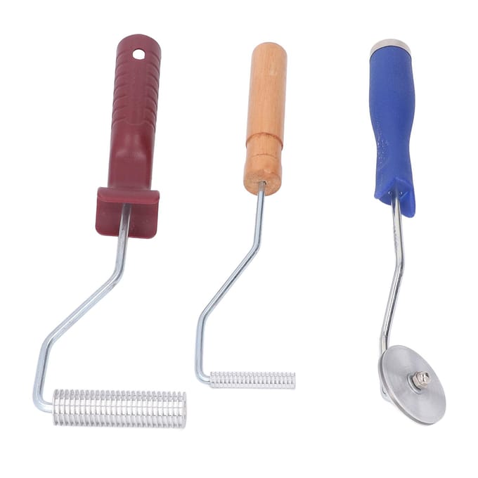 3 stuks Glasvezel Roller Gereedschapsset Aluminiumlegering Glasvezelhars Lamineren Bubbelroller Set voor brown