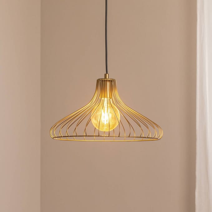 Opviq Hanglamp Depay, goud, 1-lamp, metaal, Ø 36 cm, E27